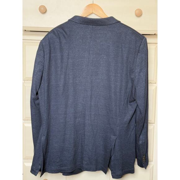 Flynt Spicoli Linen Blend Blazer Mens 48 R Navy - Picture 2 of 6